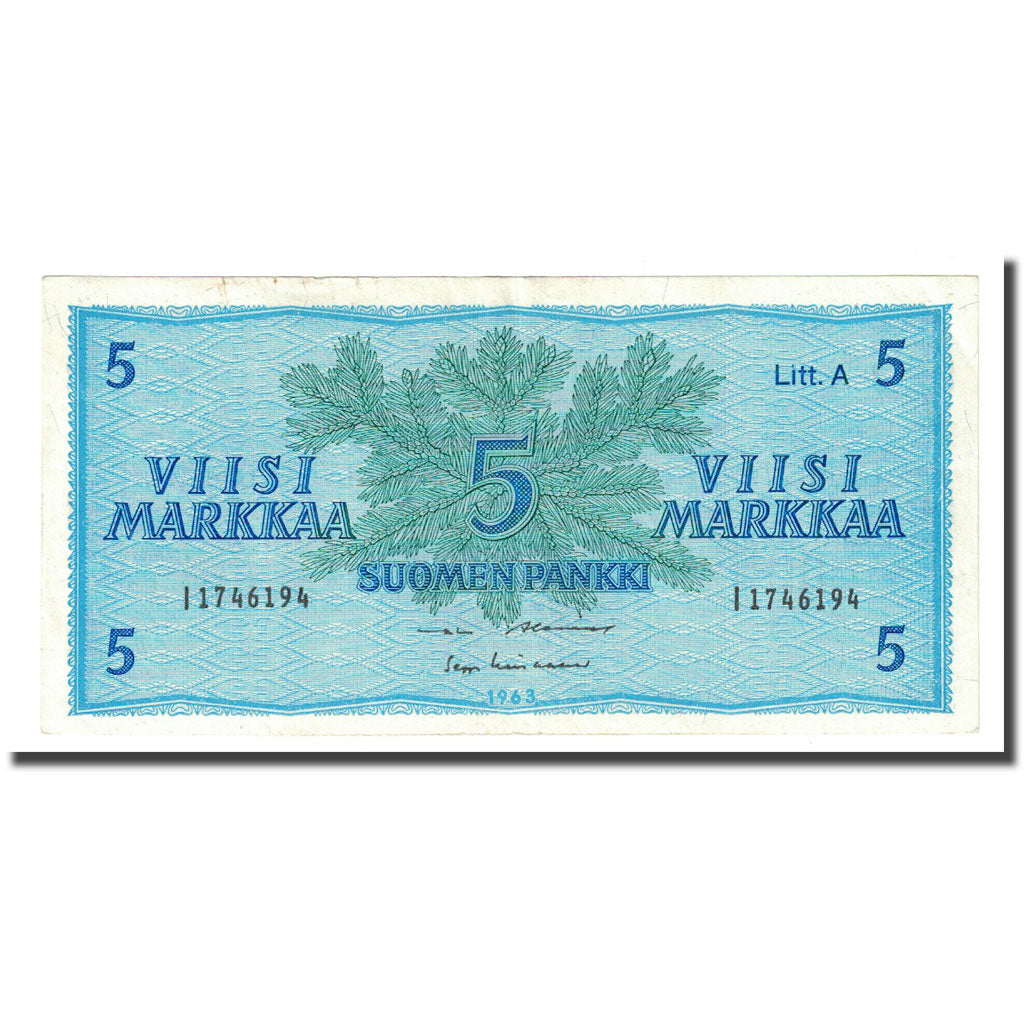 Banconote, Finlandia, 5 Markkaa, 1963, KM:103a, BB
