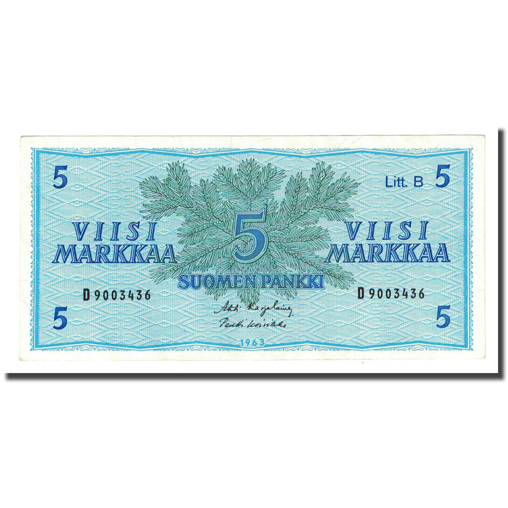Banknote, Finland, 5 Markkaa, 1963, KM:106Aa, UNC(63)