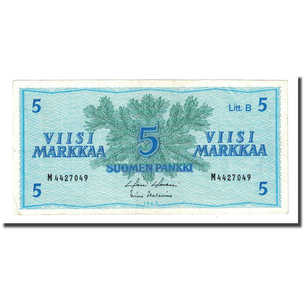 Banknote, Finland, 5 Markkaa, 1963, KM:106Aa, AU(55-58)