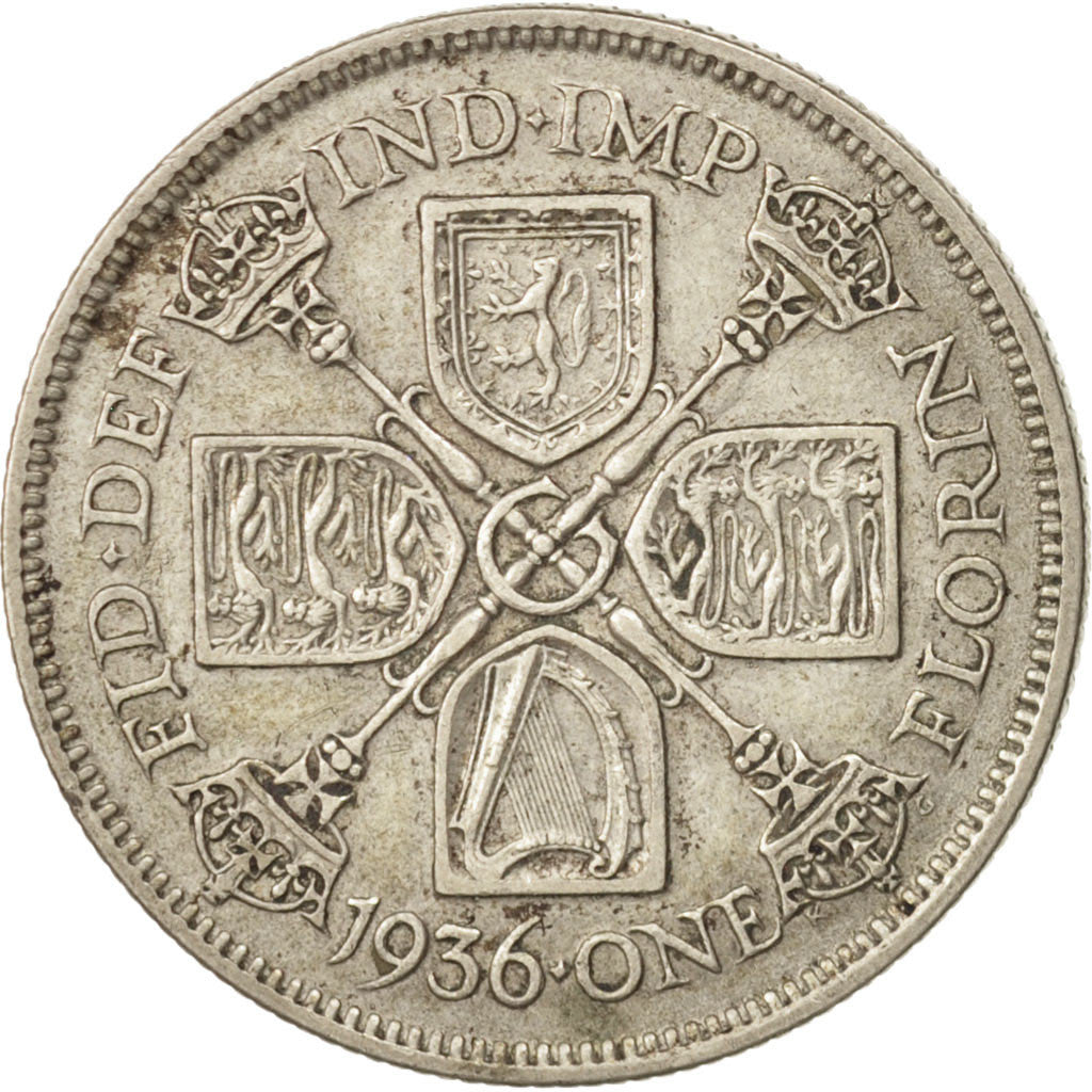 Great Britain, George V, Florin, Two Shillings, 1936, EF(40-45), Silver, KM:834