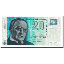 Banconote, Finlandia, 20 Markkaa, 1993, KM:123, MB