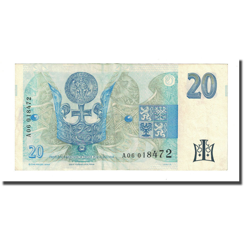 Banknote, Czech Republic, 20 Korun, 1994, KM:10a, EF(40-45)
