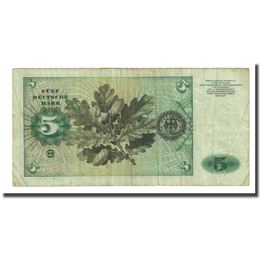Banknote, GERMANY - FEDERAL REPUBLIC, 5 Deutsche Mark, 1970-01-02, KM:30a