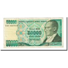 Banknote, Turkey, 50,000 Lira, L.1970, KM:203a, VF(20-25)
