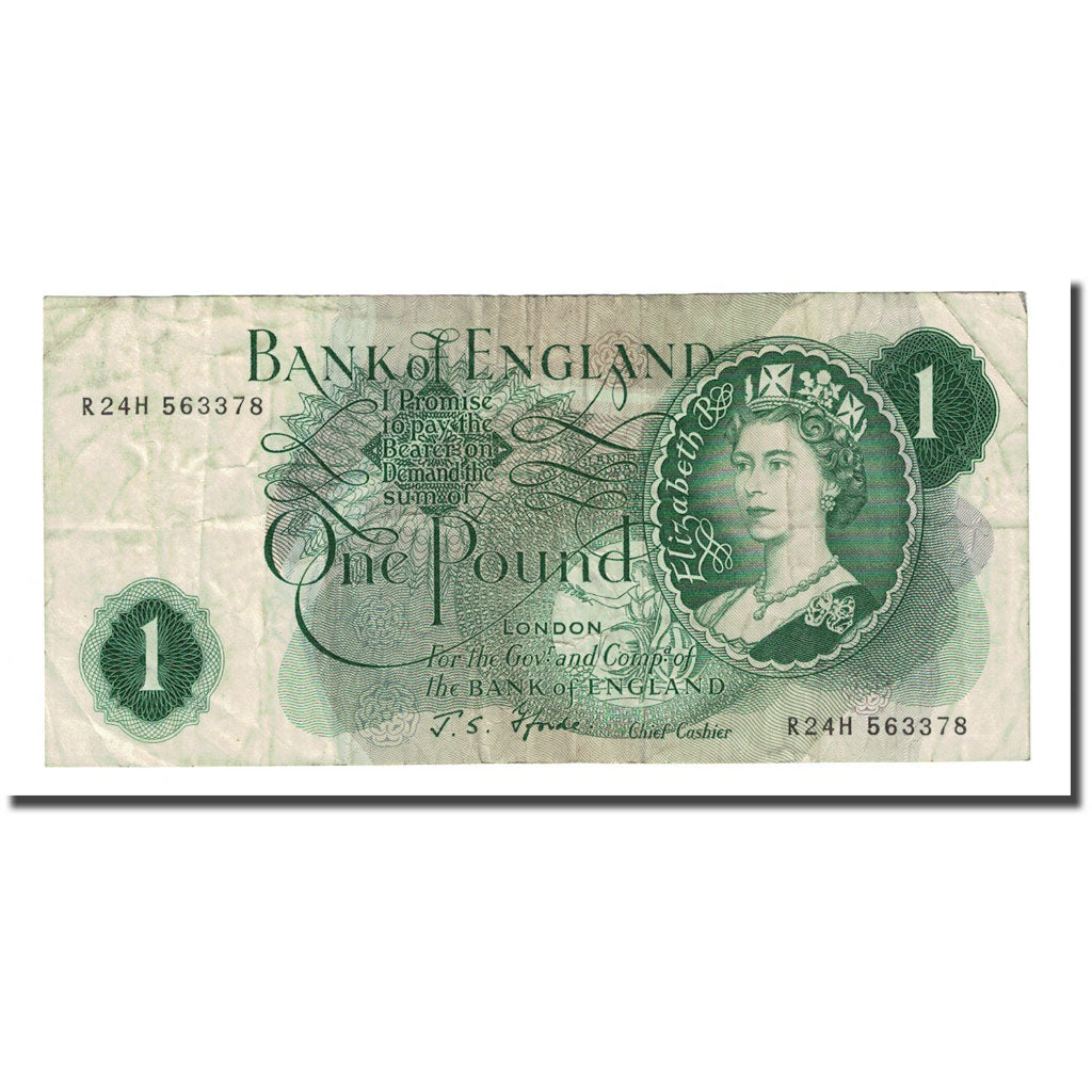 Banconote, Gran Bretagna, 1 Pound, Undated (1966-70), KM:374e, MB