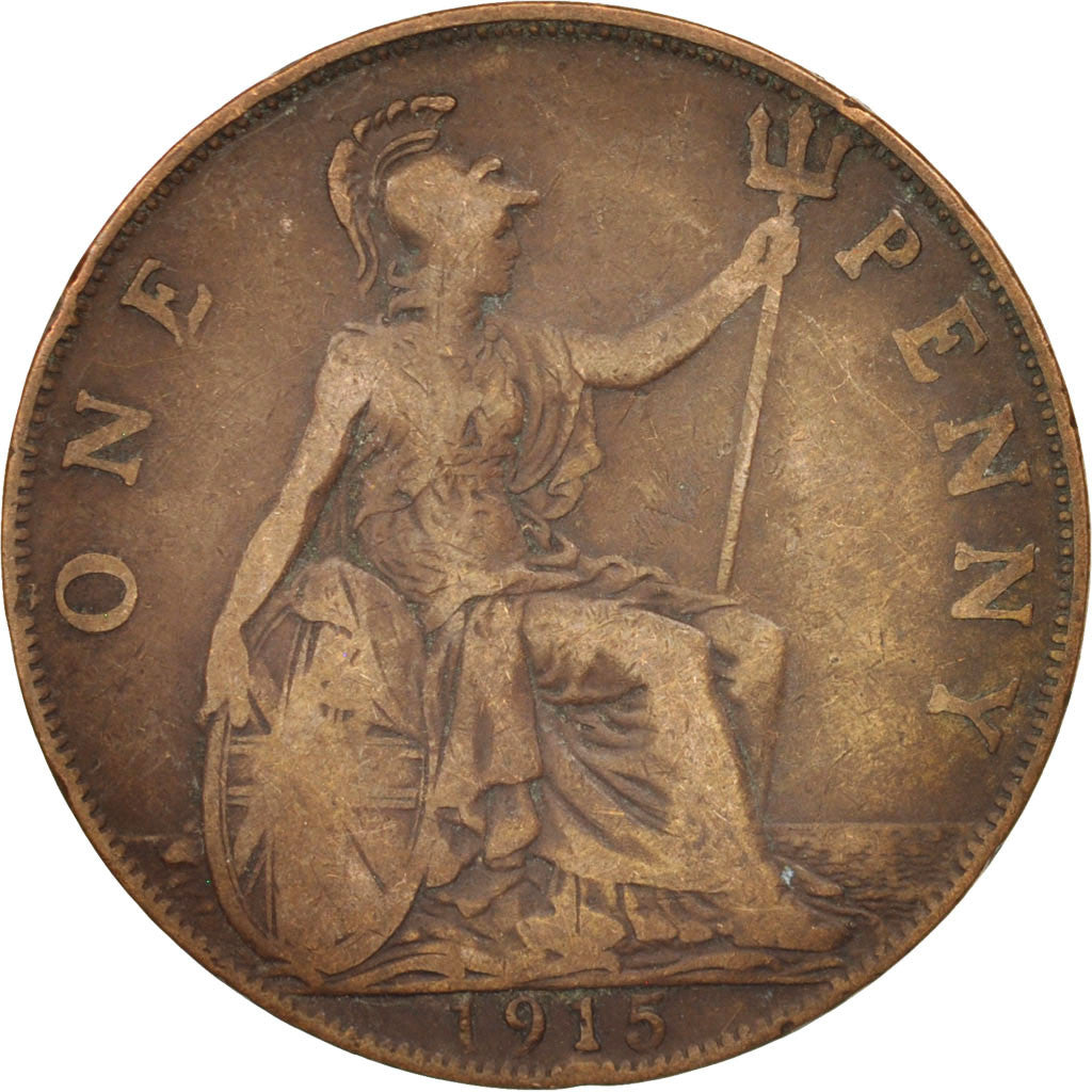 Coin, Great Britain, George V, Penny, 1915, VF(30-35), Bronze, KM:810