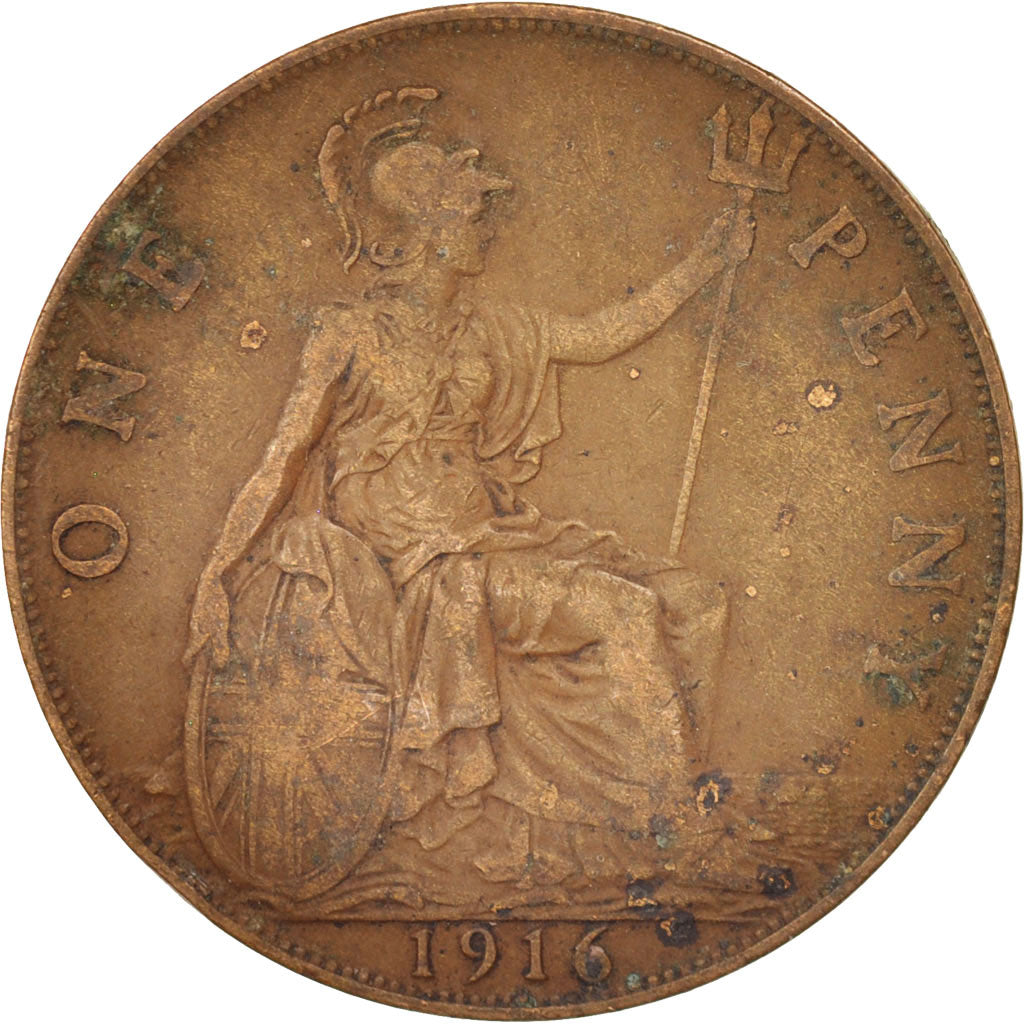 Great Britain, George V, Penny, 1916, EF(40-45), Bronze, KM:810