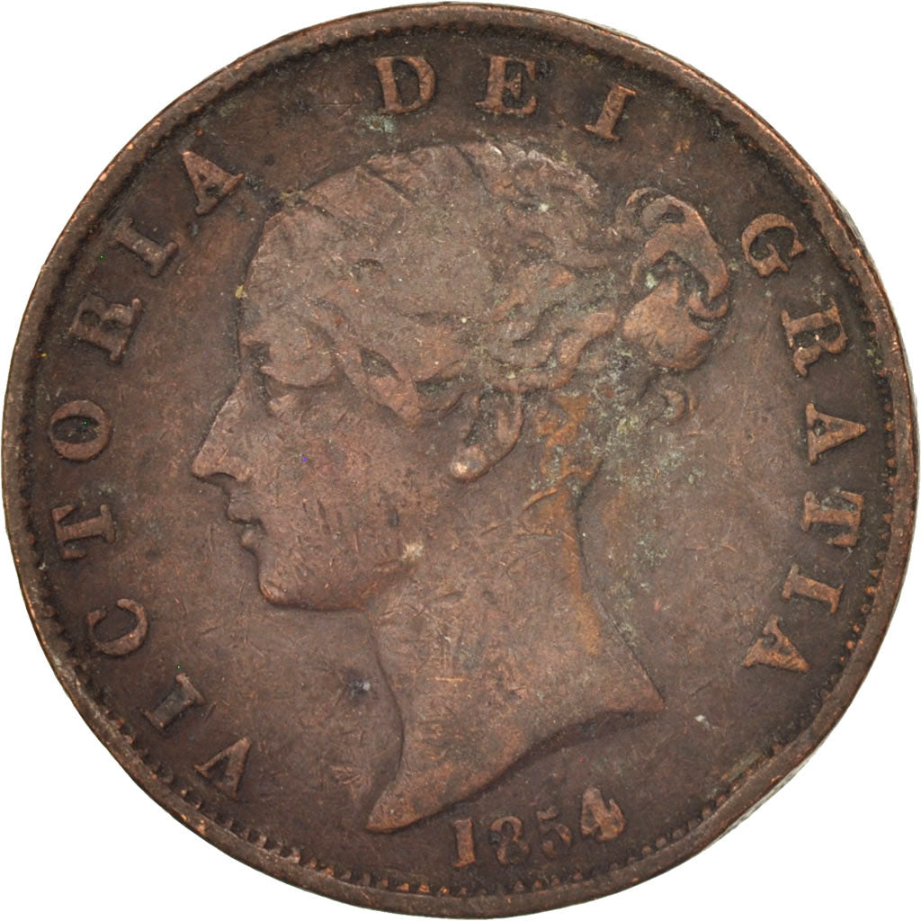 Great Britain, Victoria, 1/2 Penny, 1854, VF(20-25), Copper, KM:726