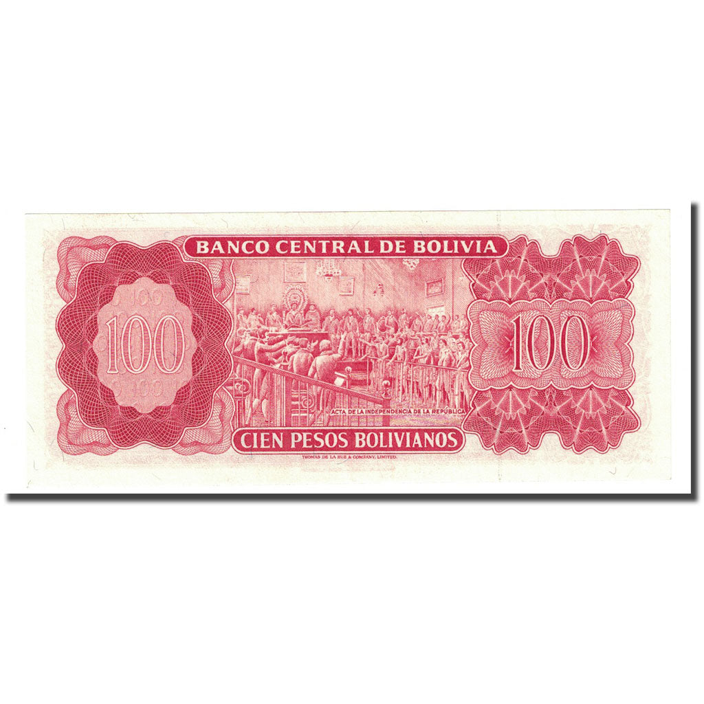 Banknote, Bolivia, 100 Pesos Bolivianos, L.1962, KM:164A, UNC(65-70)