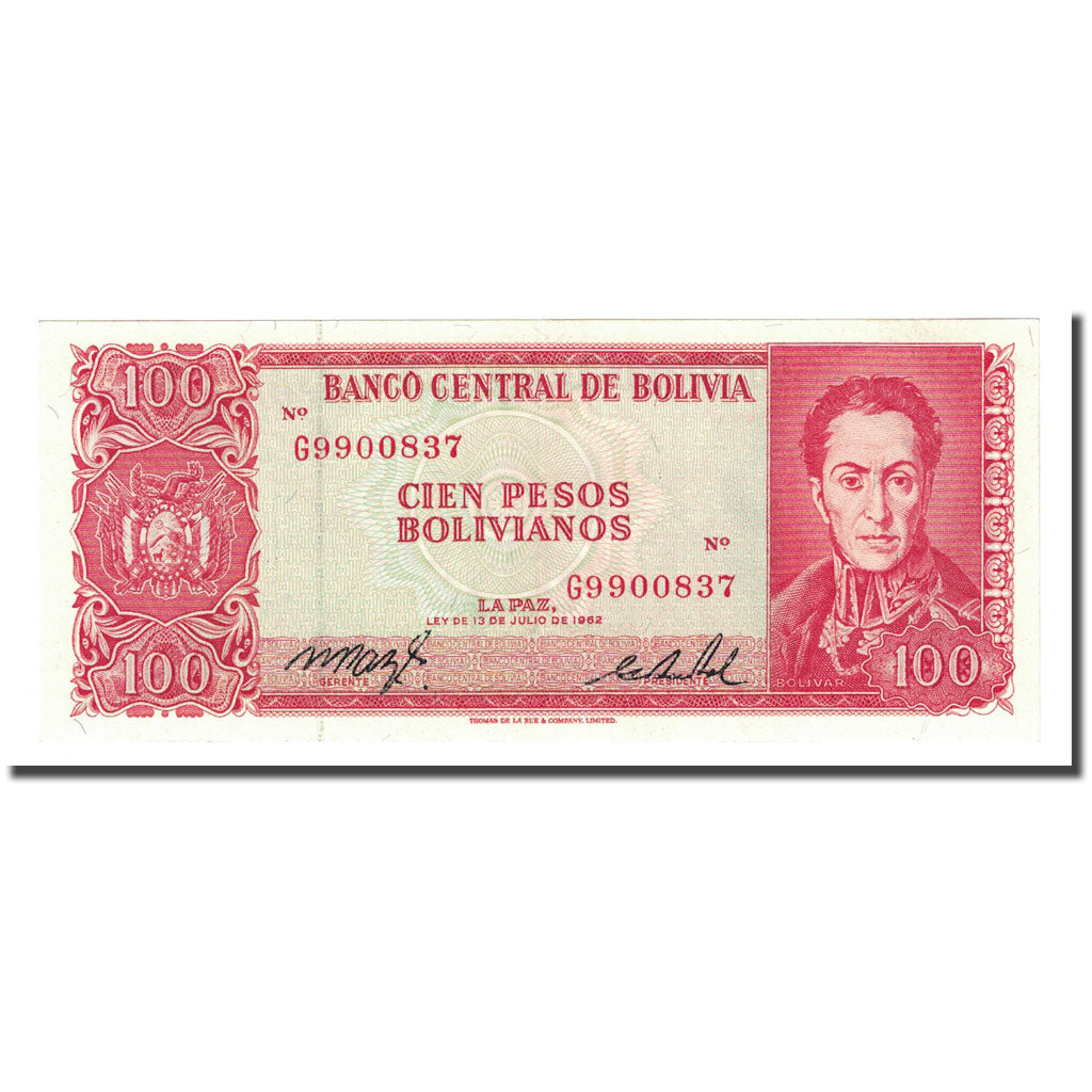 Geldschein, Bolivien, 100 Pesos Bolivianos, L.1962, KM:164A, UNZ