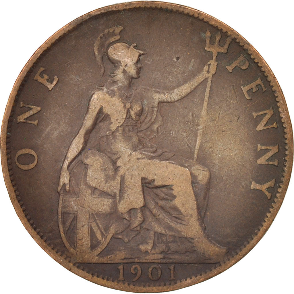 Great Britain, Victoria, Penny, 1901, VF(20-25), Bronze, KM:790