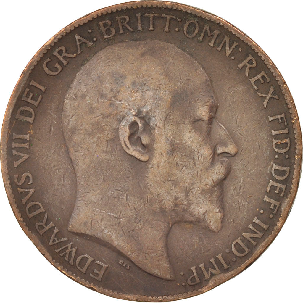 Great Britain, Edward VII, Penny, 1910, VF(20-25), Bronze, KM:794.2
