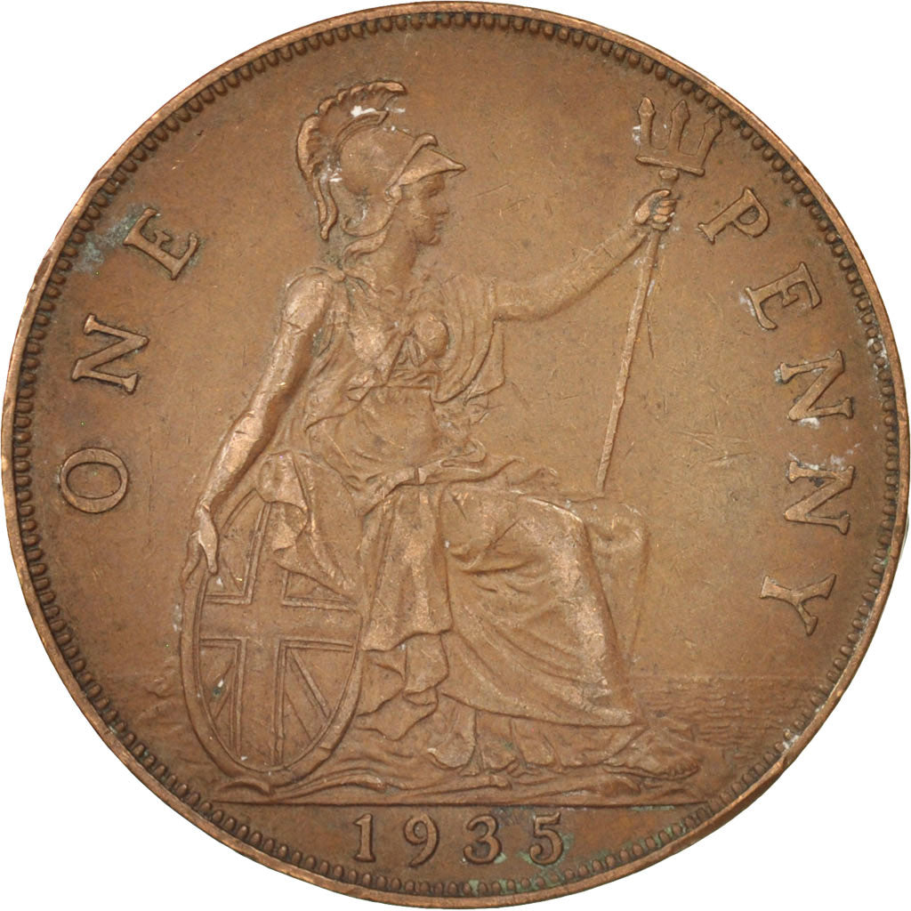 Great Britain, George V, Penny, 1935, EF(40-45), Bronze, KM:838