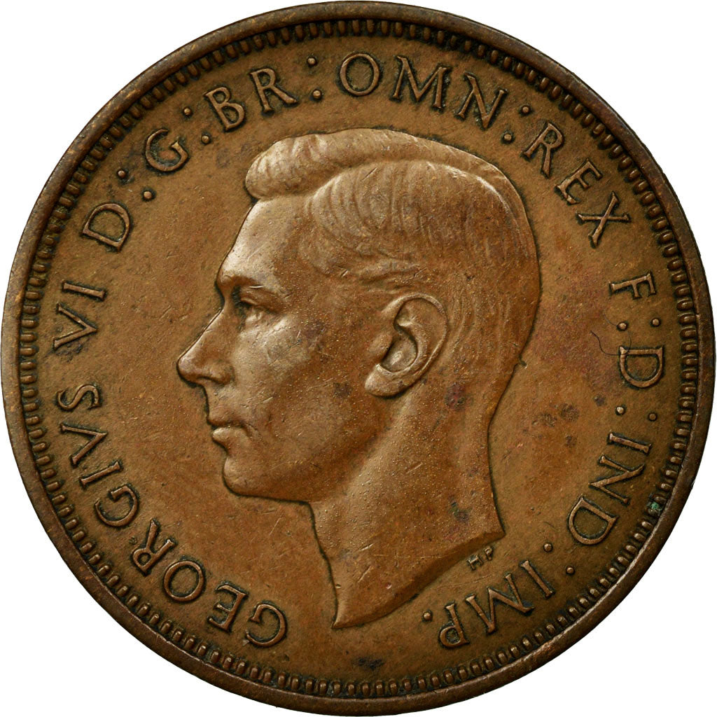 Coin, Great Britain, George VI, 1/2 Penny, 1938, AU(50-53), Bronze, KM:844