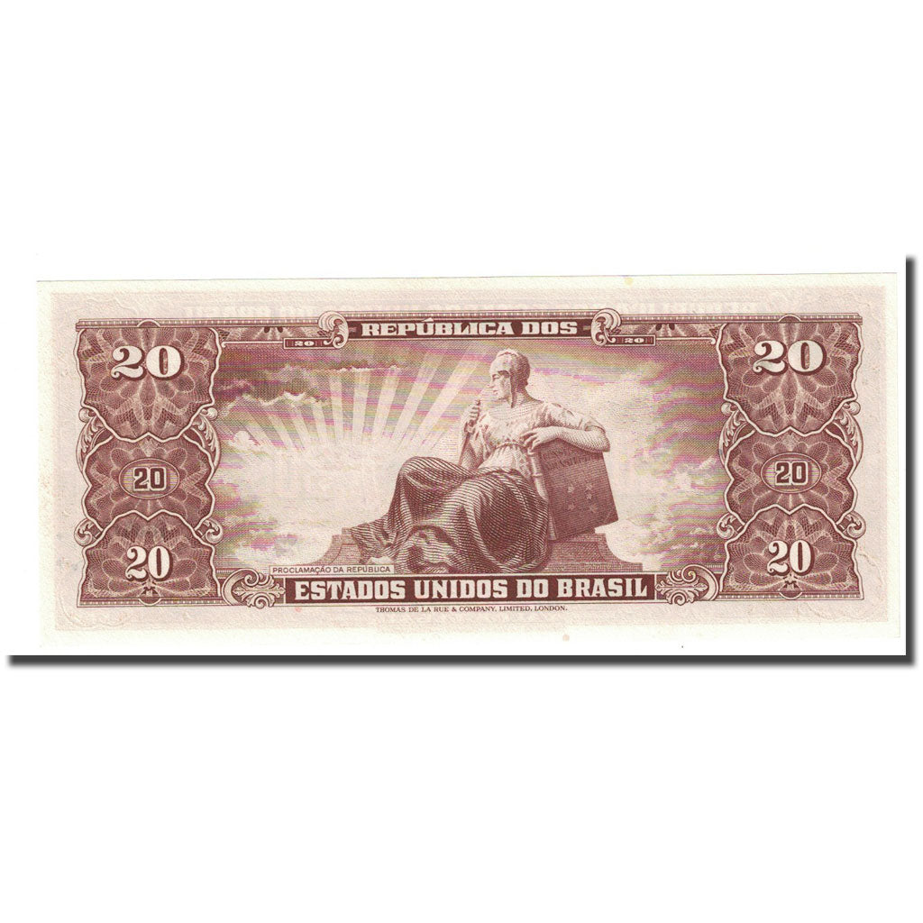 Banknote, Brazil, 20 Cruzeiros, undated (1962-63), KM:178, UNC(65-70)
