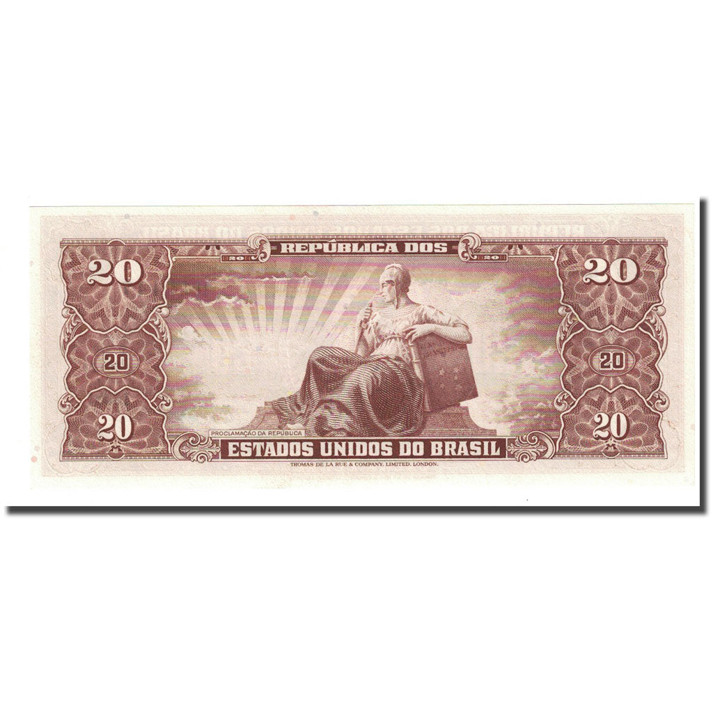 Banknote, Brazil, 20 Cruzeiros, undated (1962-63), KM:178, UNC(65-70)