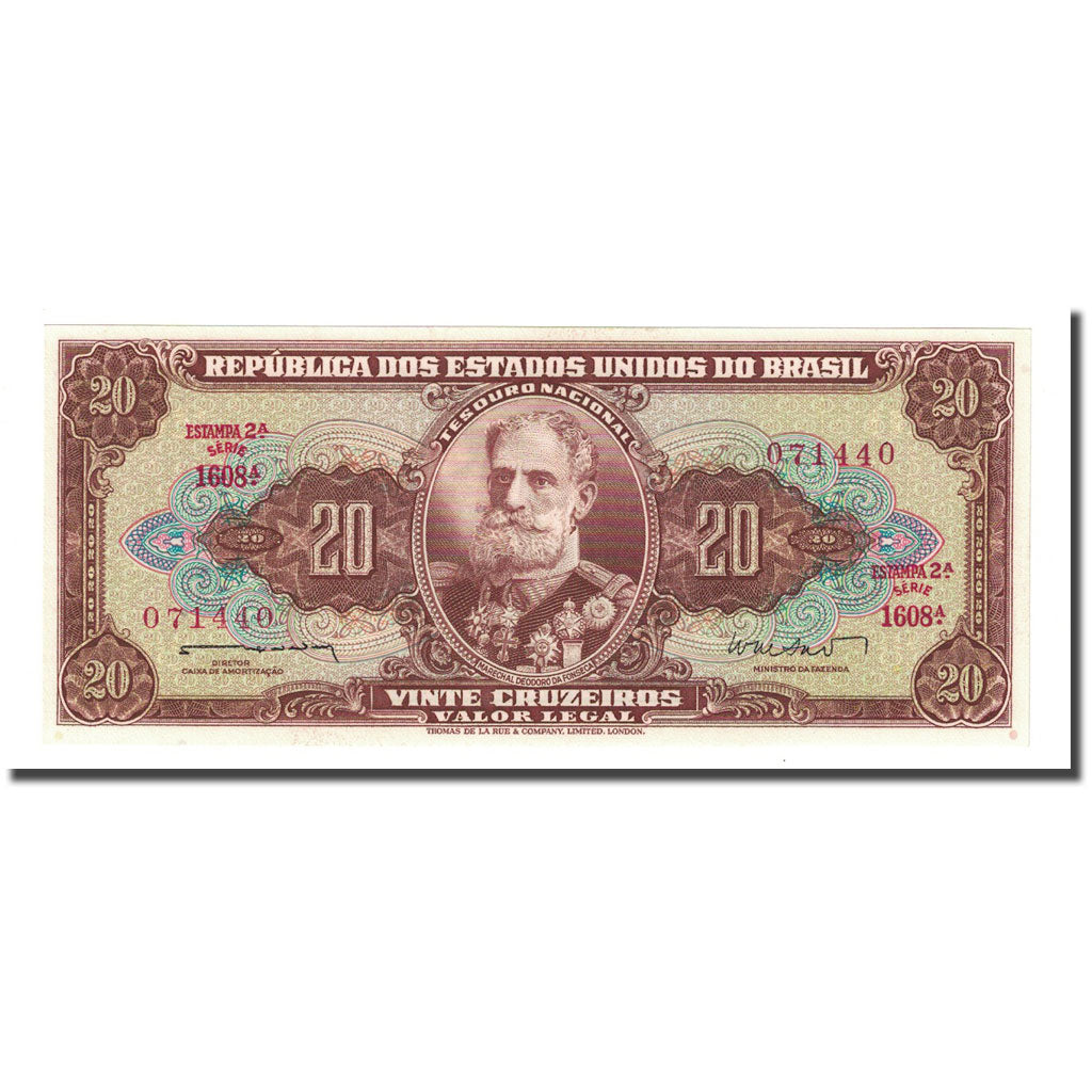 Banknote, Brazil, 20 Cruzeiros, undated (1962-63), KM:178, UNC(65-70)