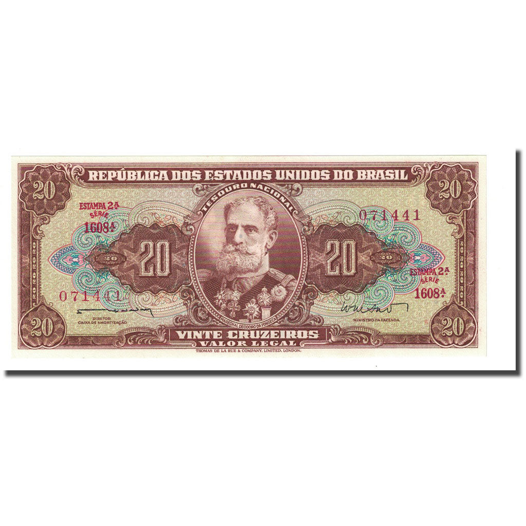 Banknote, Brazil, 20 Cruzeiros, undated (1962-63), KM:178, UNC(65-70)