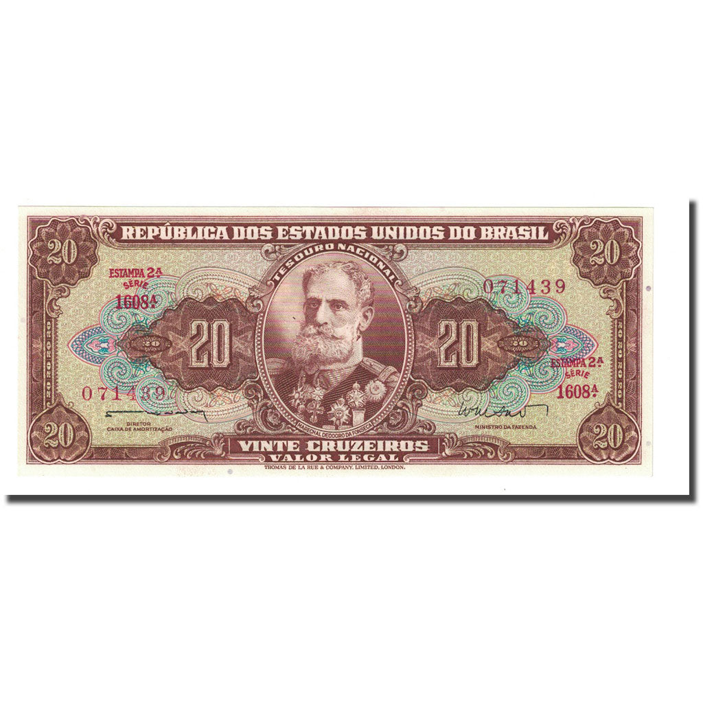 Banknote, Brazil, 20 Cruzeiros, undated (1962-63), KM:178, UNC(65-70)