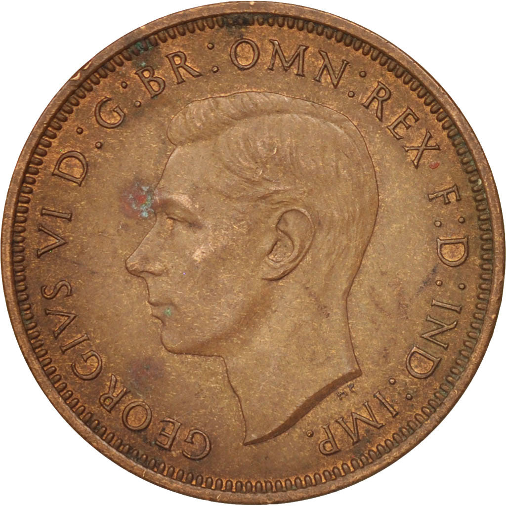 Great Britain, George VI, 1/2 Penny, 1939, AU(50-53), Bronze, KM:844