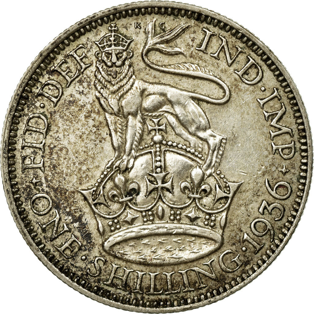 Coin, Great Britain, George V, Shilling, 1936, AU(55-58), Silver, KM:833