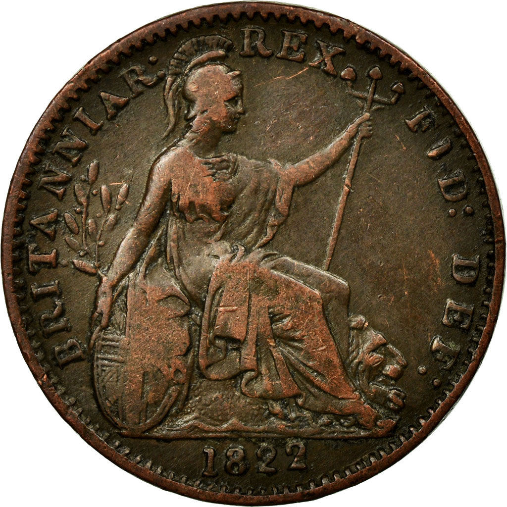 Coin, Great Britain, George IV, Farthing, 1822, EF(40-45), Copper, KM:677