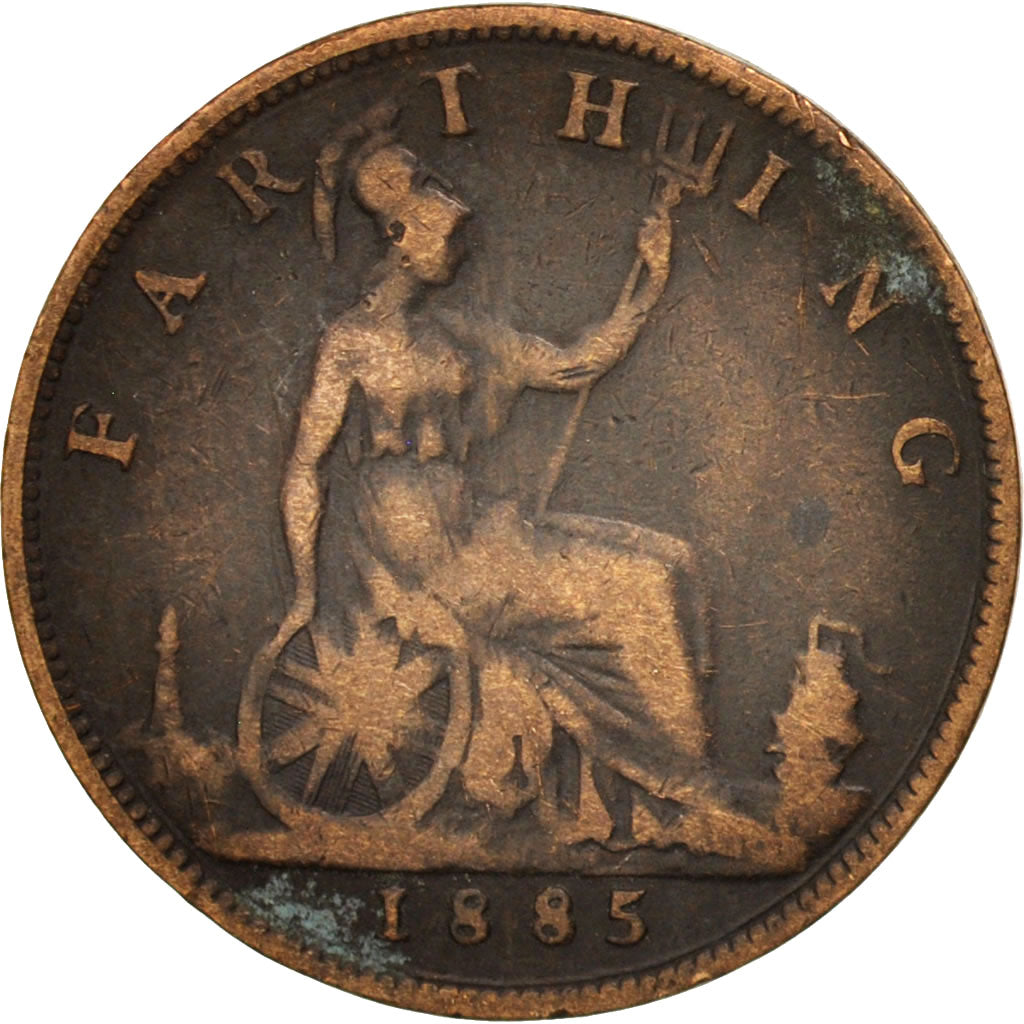 Great Britain, Victoria, Farthing, 1885, VF(20-25), Bronze, KM:753