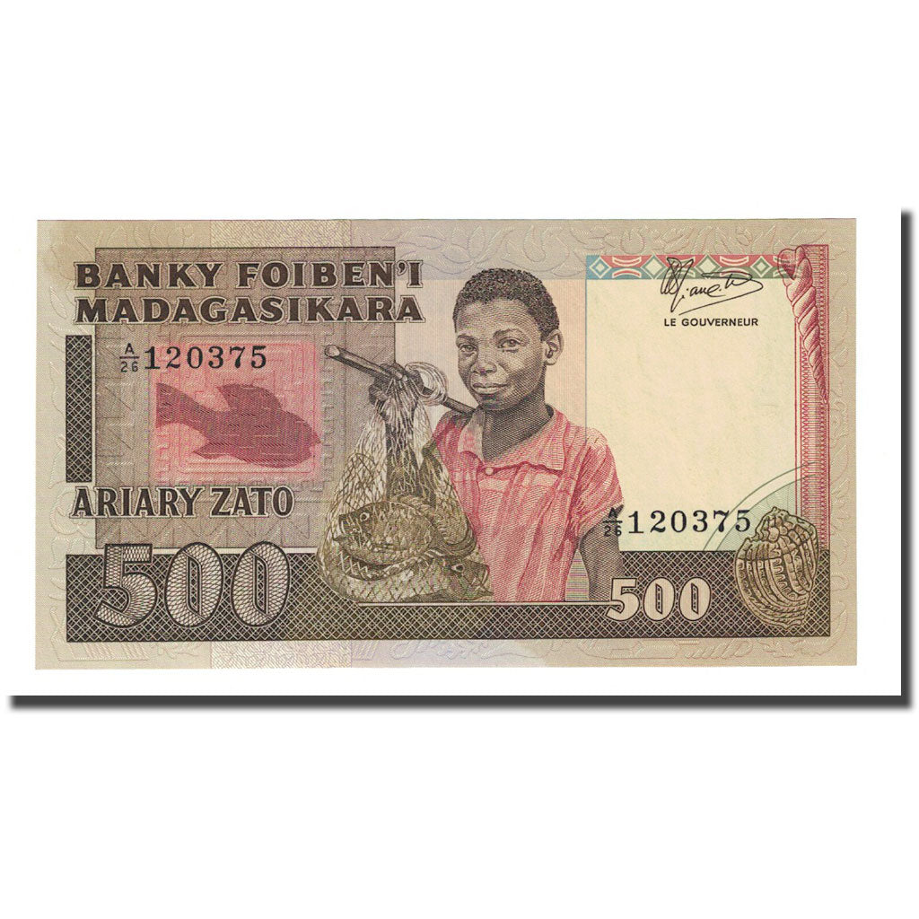 Banknote, Madagascar, 500 Francs = 100 Ariary, Undated (1983-87), KM:67a