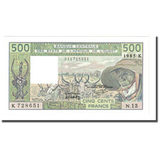 Banknote, West African States, 500 Francs, 1985, KM:706Kh, UNC(65-70)