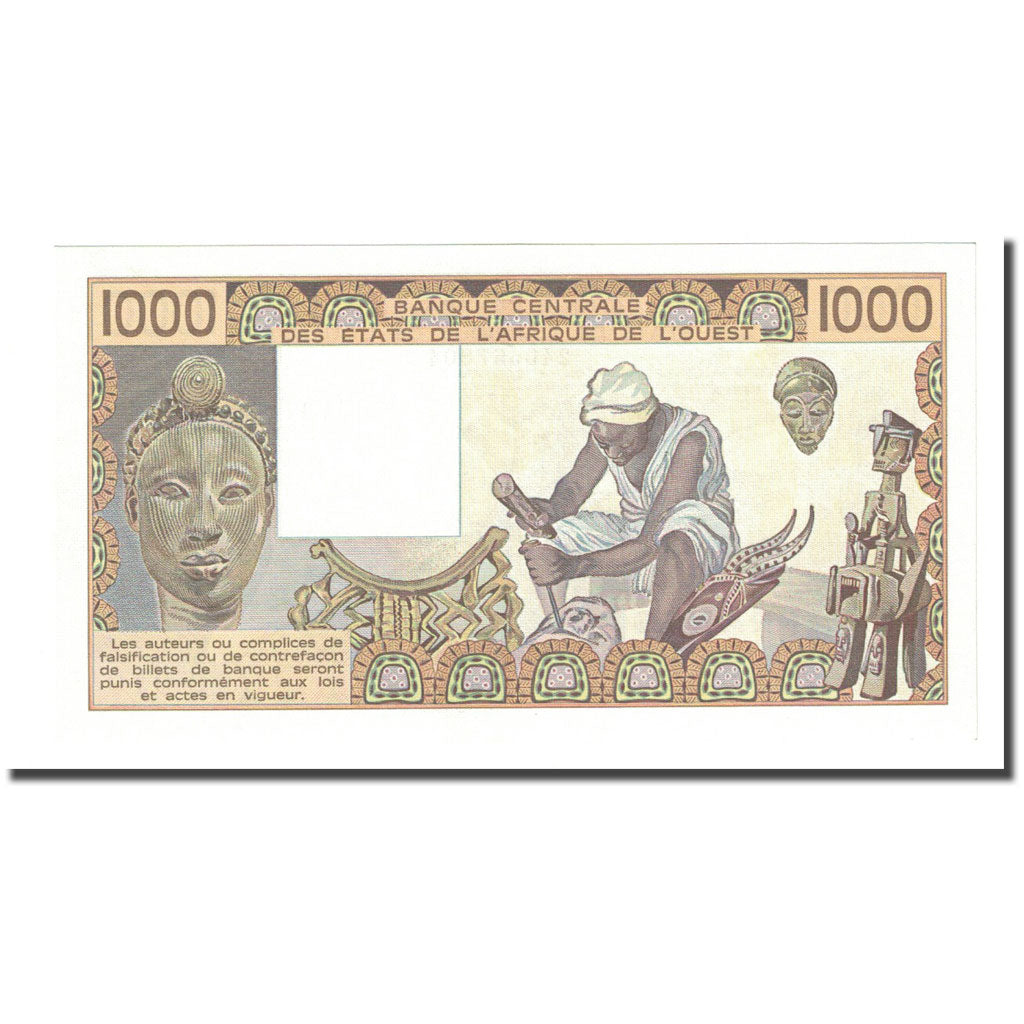 Banknote, West African States, 1000 Francs, 1985, KM:207Be, UNC(65-70)
