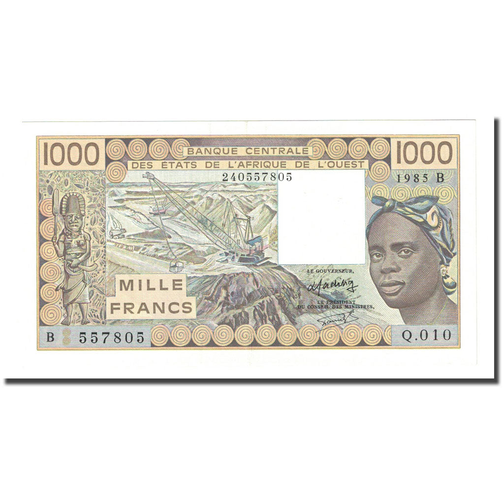 Banknote, West African States, 1000 Francs, 1985, KM:207Be, UNC(65-70)