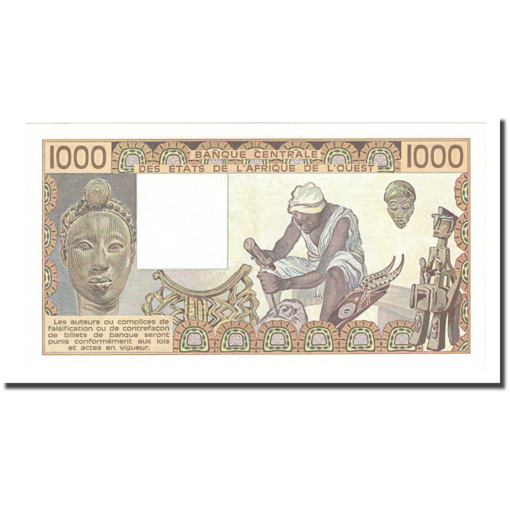 Banknote, West African States, 1000 Francs, 1985, KM:207Be, UNC(65-70)