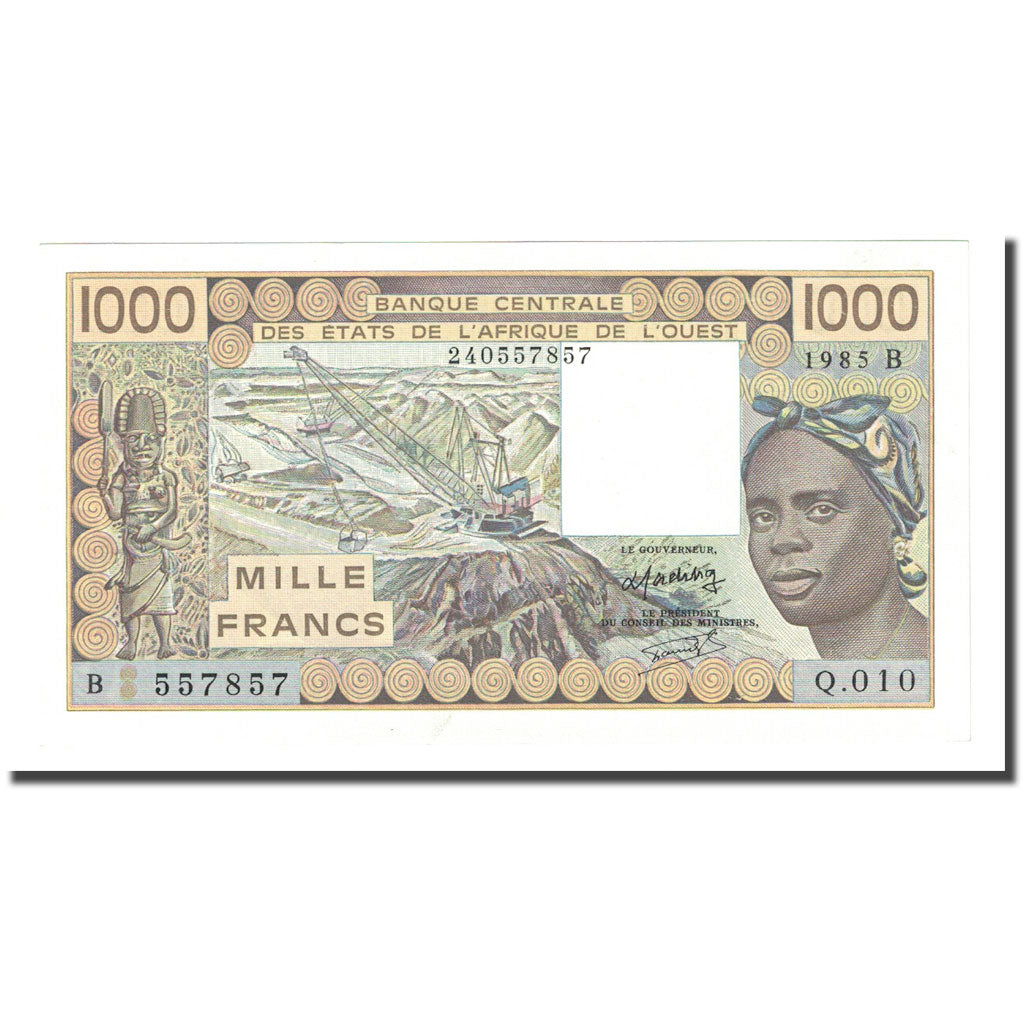 Banknote, West African States, 1000 Francs, 1985, KM:207Be, UNC(65-70)