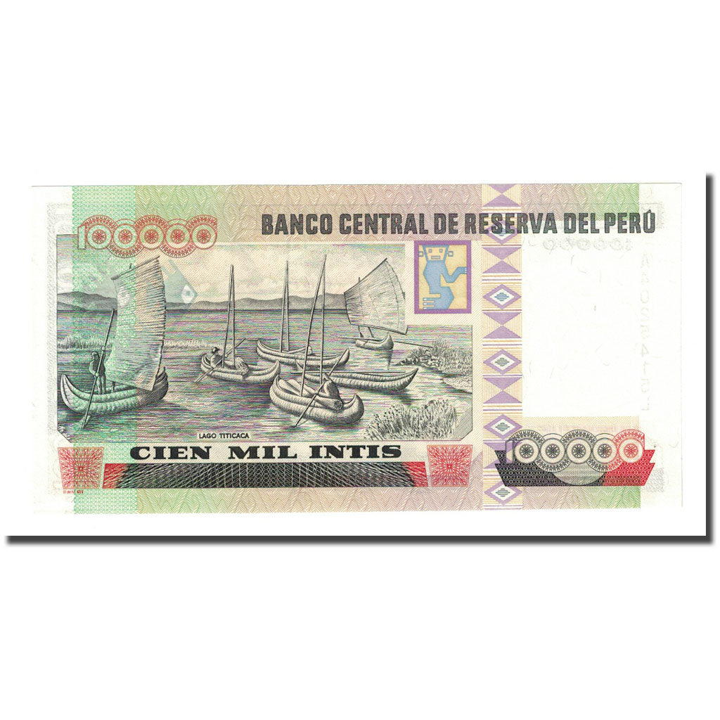 Banknote, Peru, 100,000 Intis, 1989-12-21, KM:145, UNC(65-70)