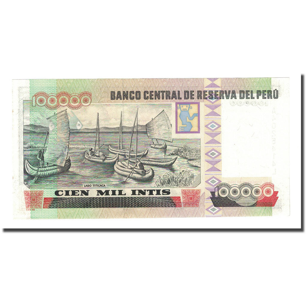 Banknote, Peru, 100,000 Intis, 1989-12-21, KM:145, UNC(65-70)