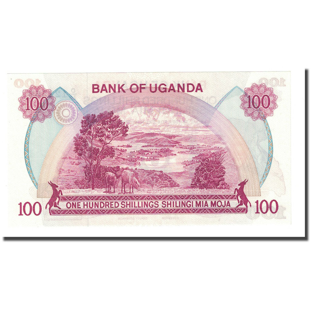 Banknote, Uganda, 100 Shillings, Undated (1982), KM:19b, UNC(65-70)