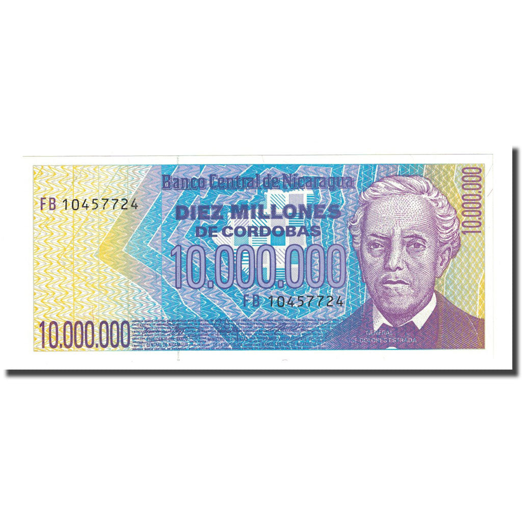 Nota, Nicarágua, 10 Million Córdobas, 1990, KM:166, UNC(65-70)
