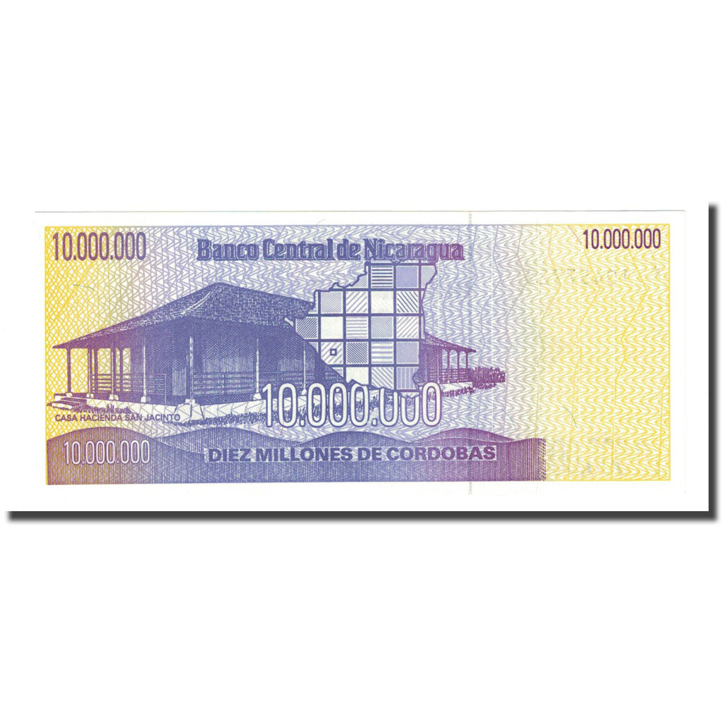 Nota, Nicarágua, 10 Million Córdobas, 1990, KM:166, UNC(65-70)