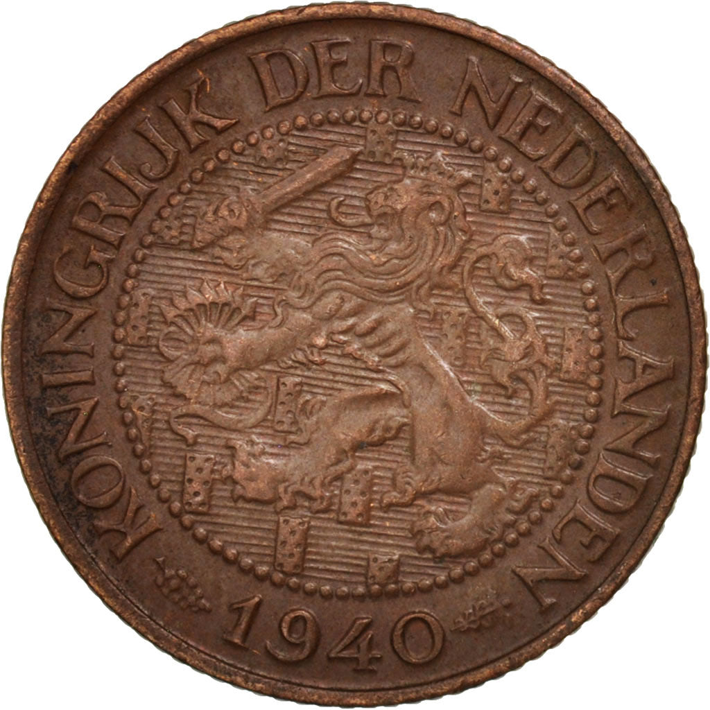 Netherlands, Wilhelmina I, Cent, 1940, AU(50-53), Bronze, KM:152