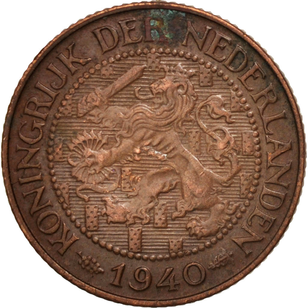 Netherlands, Wilhelmina I, Cent, 1940, EF(40-45), Bronze, KM:152