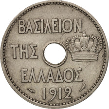 Greece, George I, 10 Lepta, 1912, EF(40-45), Nickel, KM:63