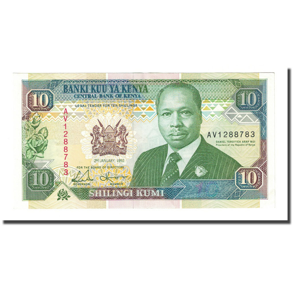Banknote, Kenya, 10 Shillings, 1992-01-02, KM:24d, UNC(65-70)