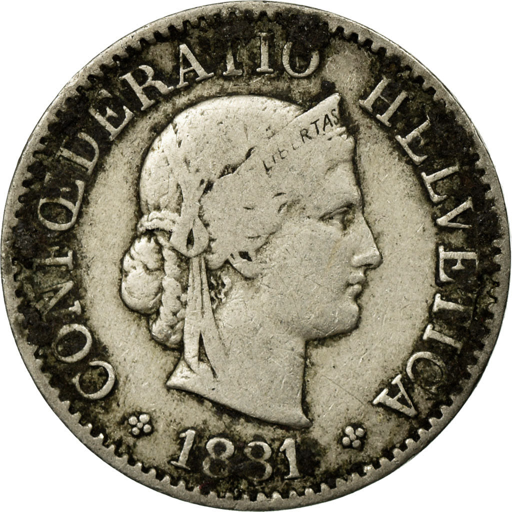 Monnaie, Suisse, 5 Rappen, 1881, Bern, TB, Copper-nickel, KM:26