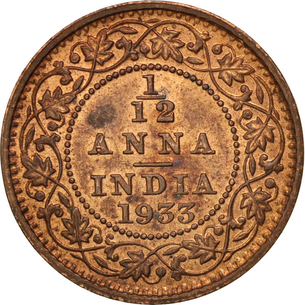 INDIA-BRITISH, George V, 1/12 Anna, 1 Pie, 1933, MS(63), Bronze, KM:509