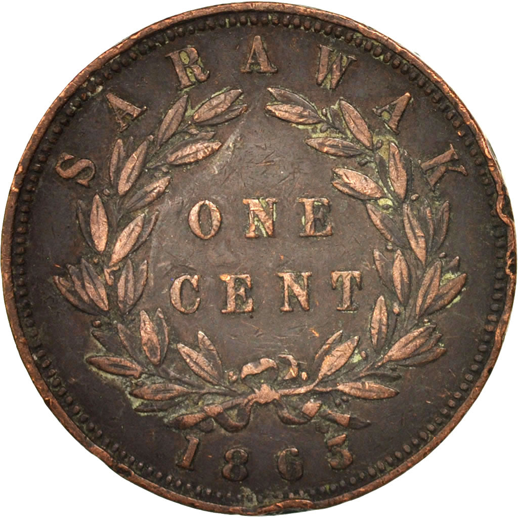 Sarawak, James Brooke, Cent, 1863, VF(30-35), Copper, KM:3