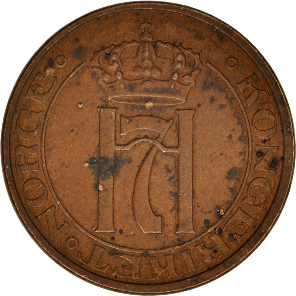 Norway, Haakon VII, 2 Öre, 1937, EF(40-45), Bronze, KM:371