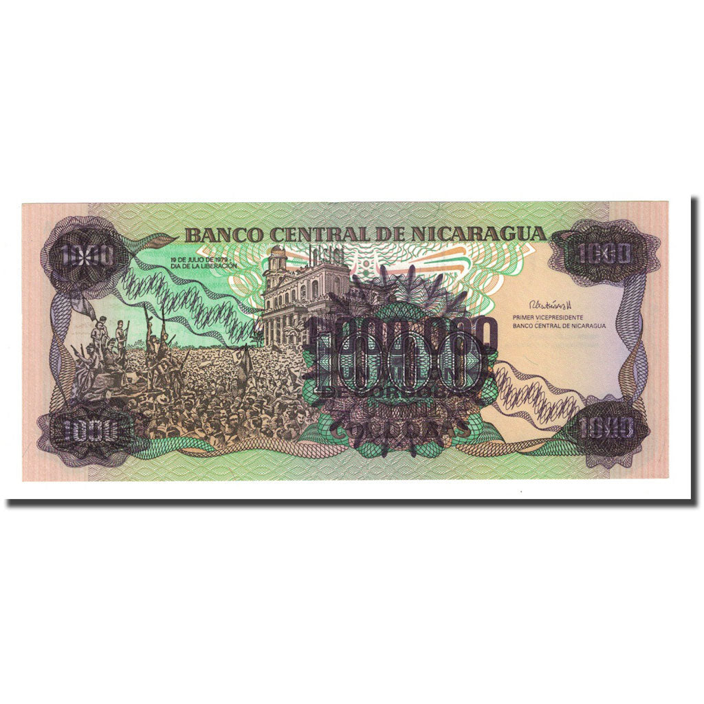 Banknote, Nicaragua, 1 Million Córdobas on 1000 Córdobas, Undated (1990)