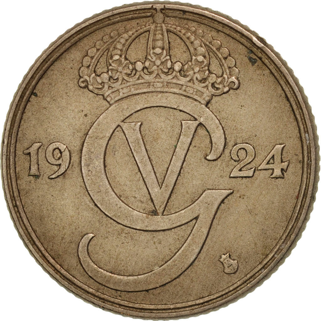 Sweden, Gustaf V, 50 Öre, 1924, EF(40-45), Nickel-Bronze, KM:796