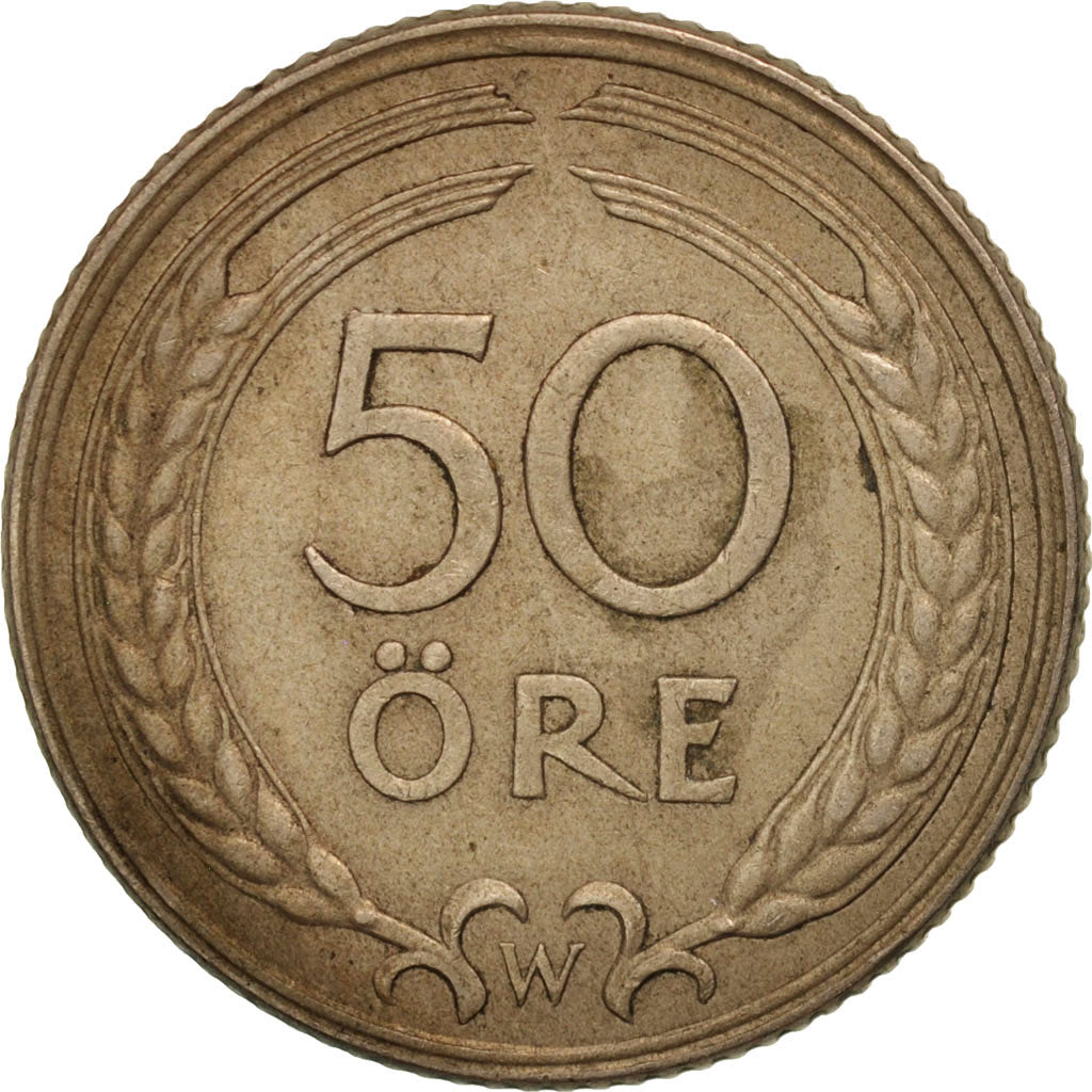 Sweden, Gustaf V, 50 Öre, 1924, EF(40-45), Nickel-Bronze, KM:796