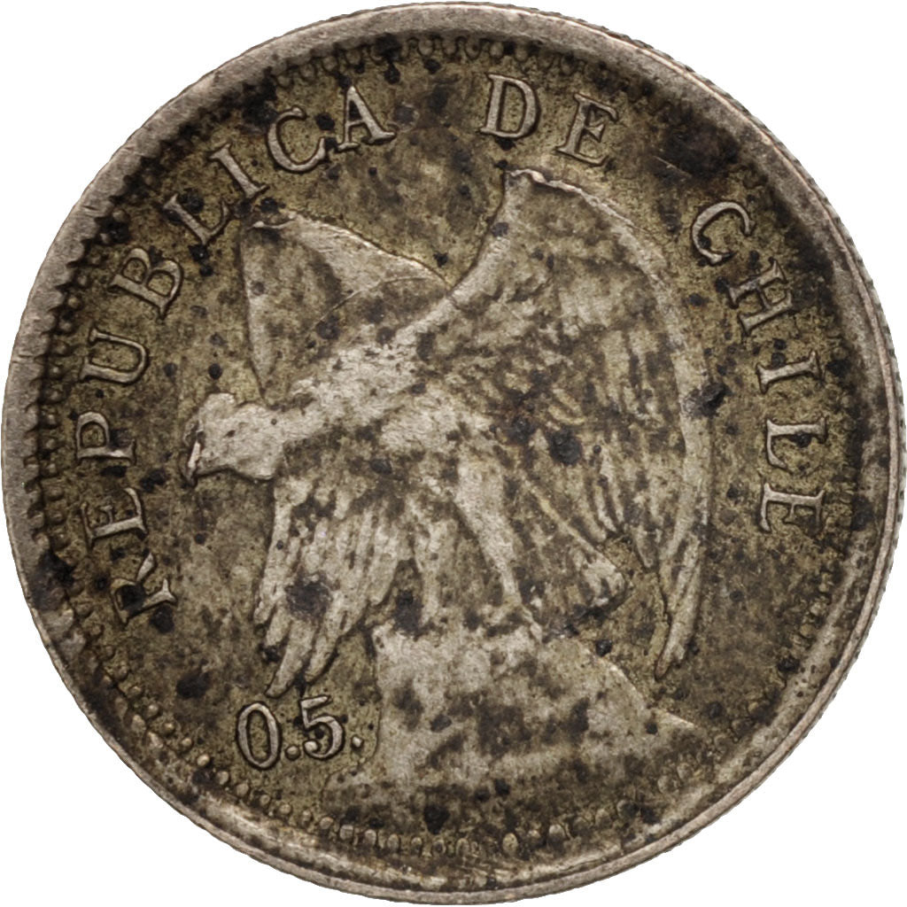 Chile, 10 Centavos, 1907, EF(40-45), Silver, KM:156.2